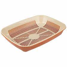 Лоток для животных Рыжий кот с сеткой 33,5*25*6 см., бежево-коричневый