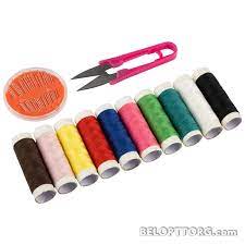 Швейный набор, 10 катушек + иголки