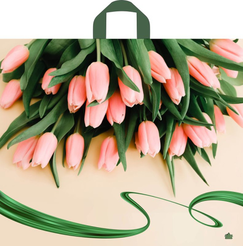 Пакет Райские тюльпаны с петлевой ручкой 500х600х0,060