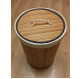 Корзина для белья бамбуковая складная круглая с крышкой и декоративным покрытием из натурального льна, BLB-08-R
