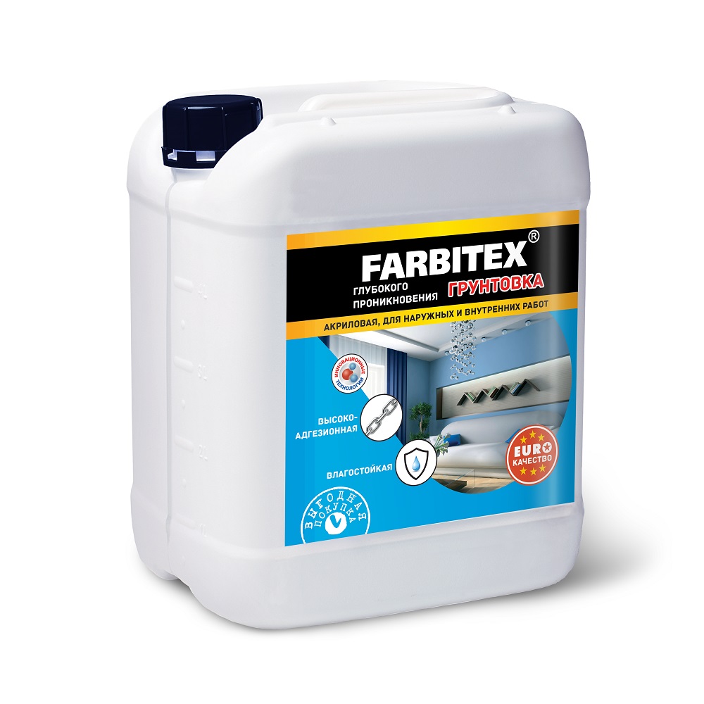 Грунтовка акриловая глубокого проникновения (10.0 кг) FARBITEX