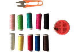 Швейный набор - 10 катушек, ножницы, иголки