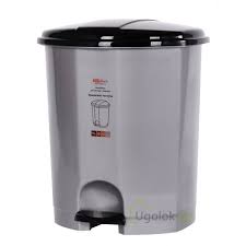 Контейнер для мусора 18л. с педалью (серый/черный)