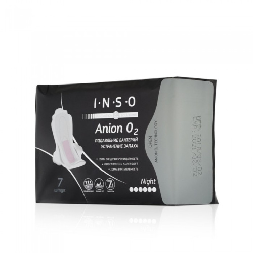 Прокладки I.N.S.O Anion ночные 7ШТ  O2 