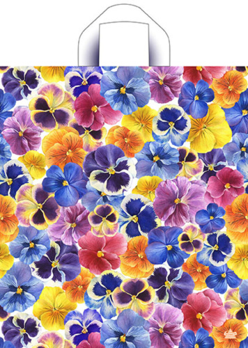 Пакет Цветочки с петлевой ручкой 420x380x0,037