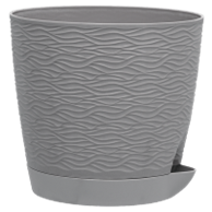 Кашпо "Блюз" (1,5л.) Цв. Серый жемчуг КШ-9782)