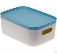 Коробка ИНФИНИТИ 1,7л с крышкой   серо-голубой